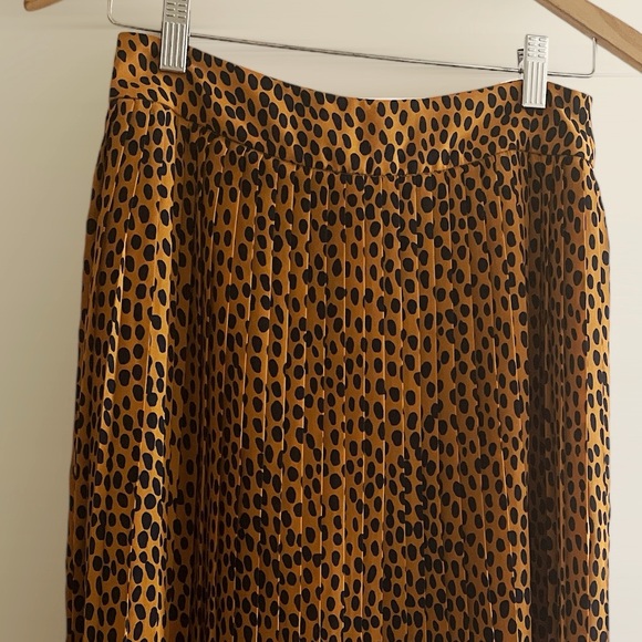 J.Crew Leopard Print Pleated Midi Skirt - Picture 2 of 4